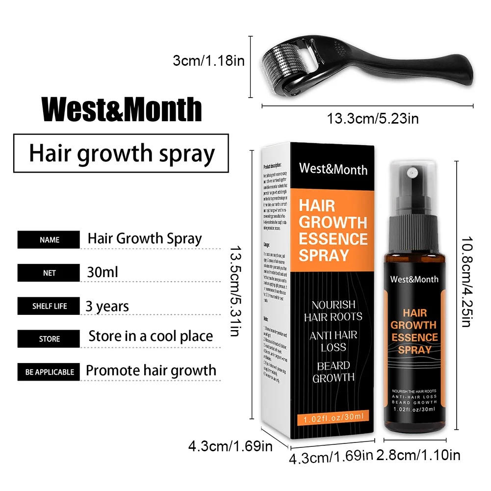 Beard Roller Hair Growth Essence Spray With Set Anti Loss Nourishing Serum Promote Enhancer | Красота и здоровье