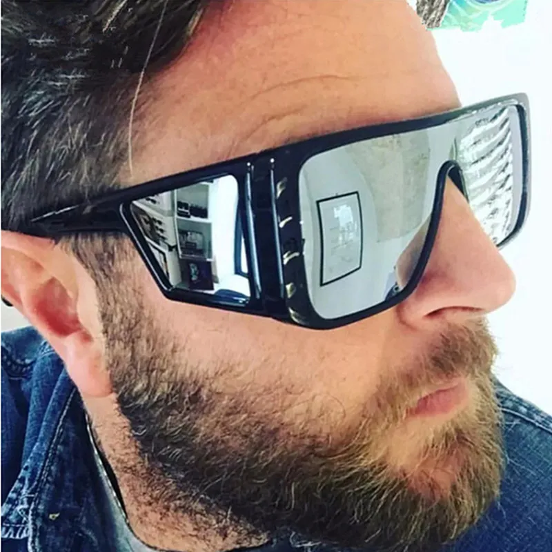 

Fashion Large Frame Sunglasses Men Driving Goggles Summer Black Shade Vintage Punk Sun Glasses Uv400 Oculos De Sol