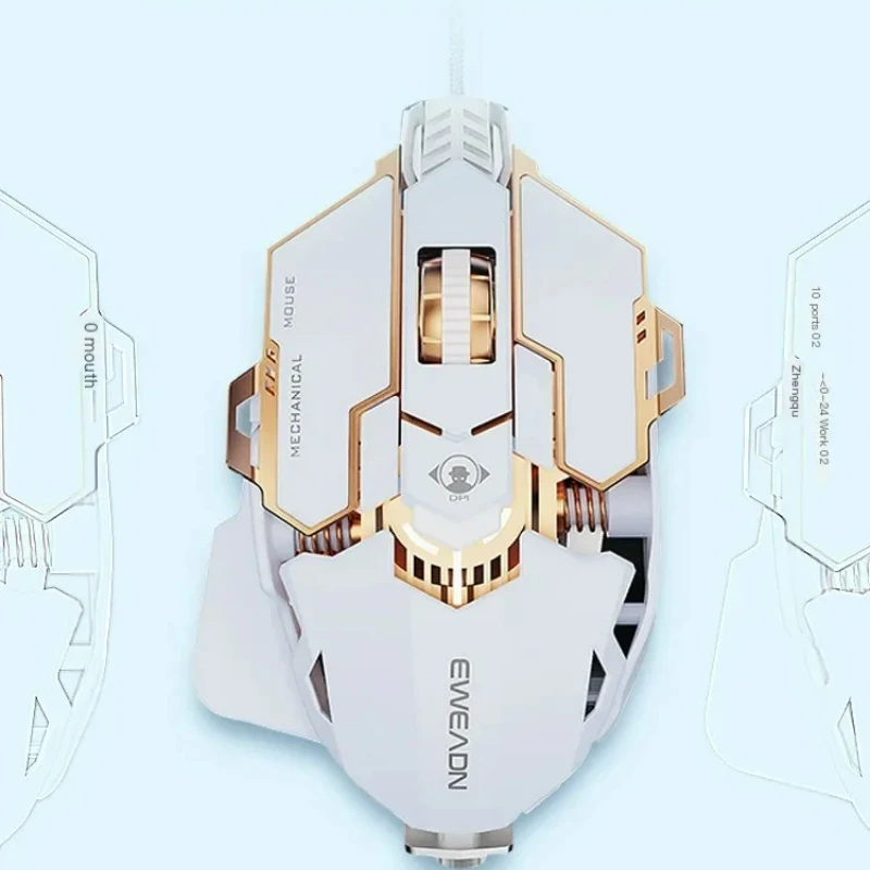 EWEADN X JIMITU G5 Проводная игровая мышь Металлическая механическая геймерская