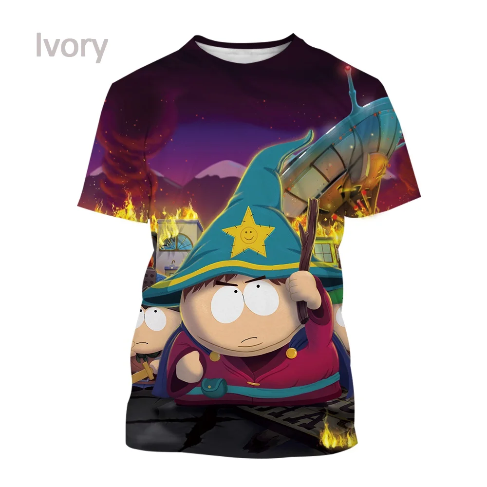 2022 New Kids Fashion 3D Printed Anime S-South Park T-Shirt Fun Kids Cartoon Top
