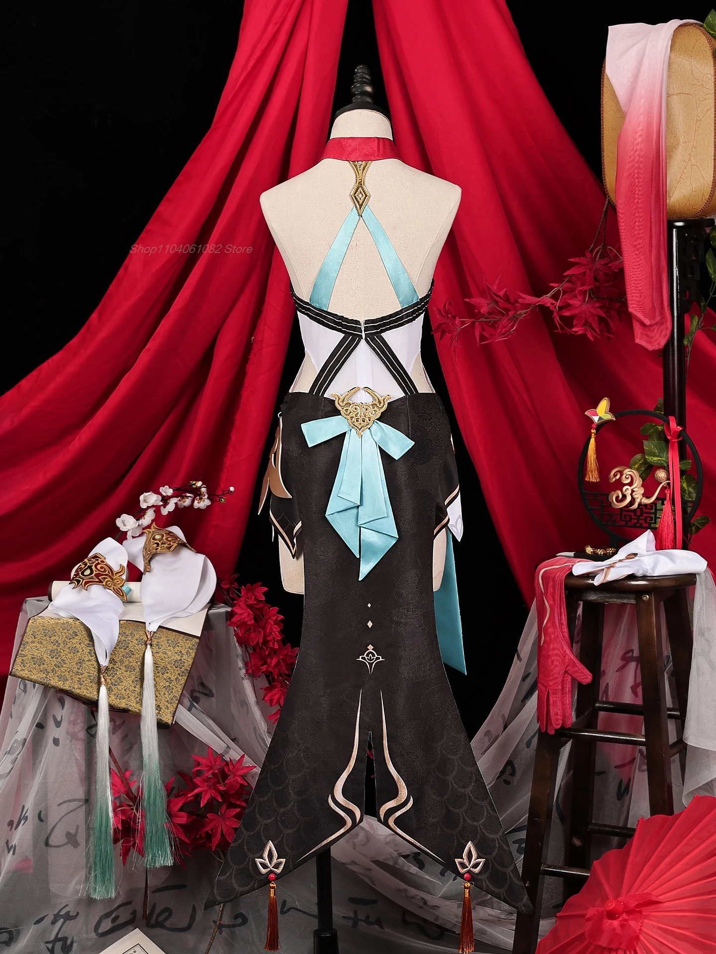 Игра Honkai Star Rail Lingsha Косплей Костюм Парик Платье Униформа Дан Чжу Головные уборы