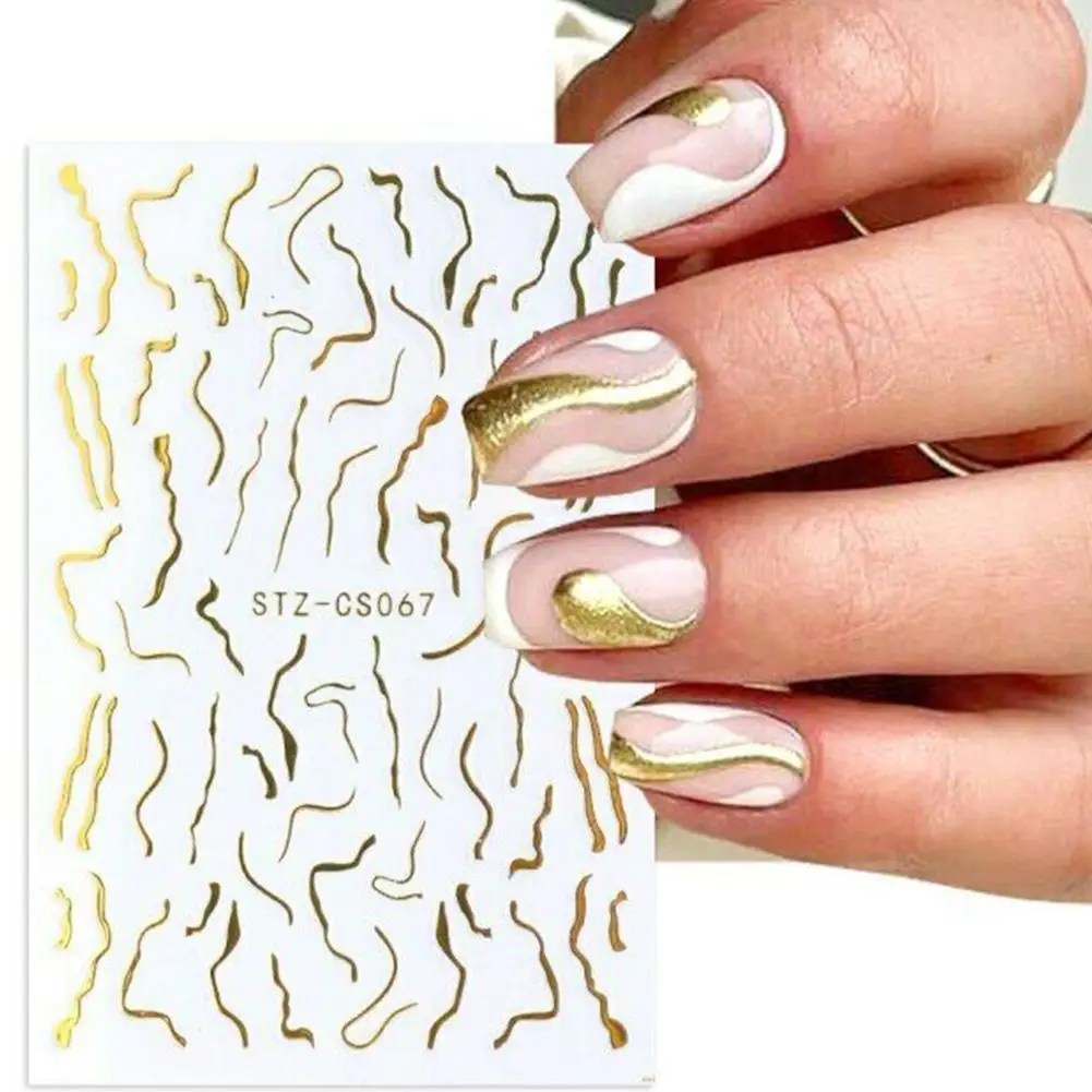 

Holographic 3d Golden Striping Line Nail Stickers Striping Tape Winter Decoration Manicure Charm Sliders For Nail Art Dropship