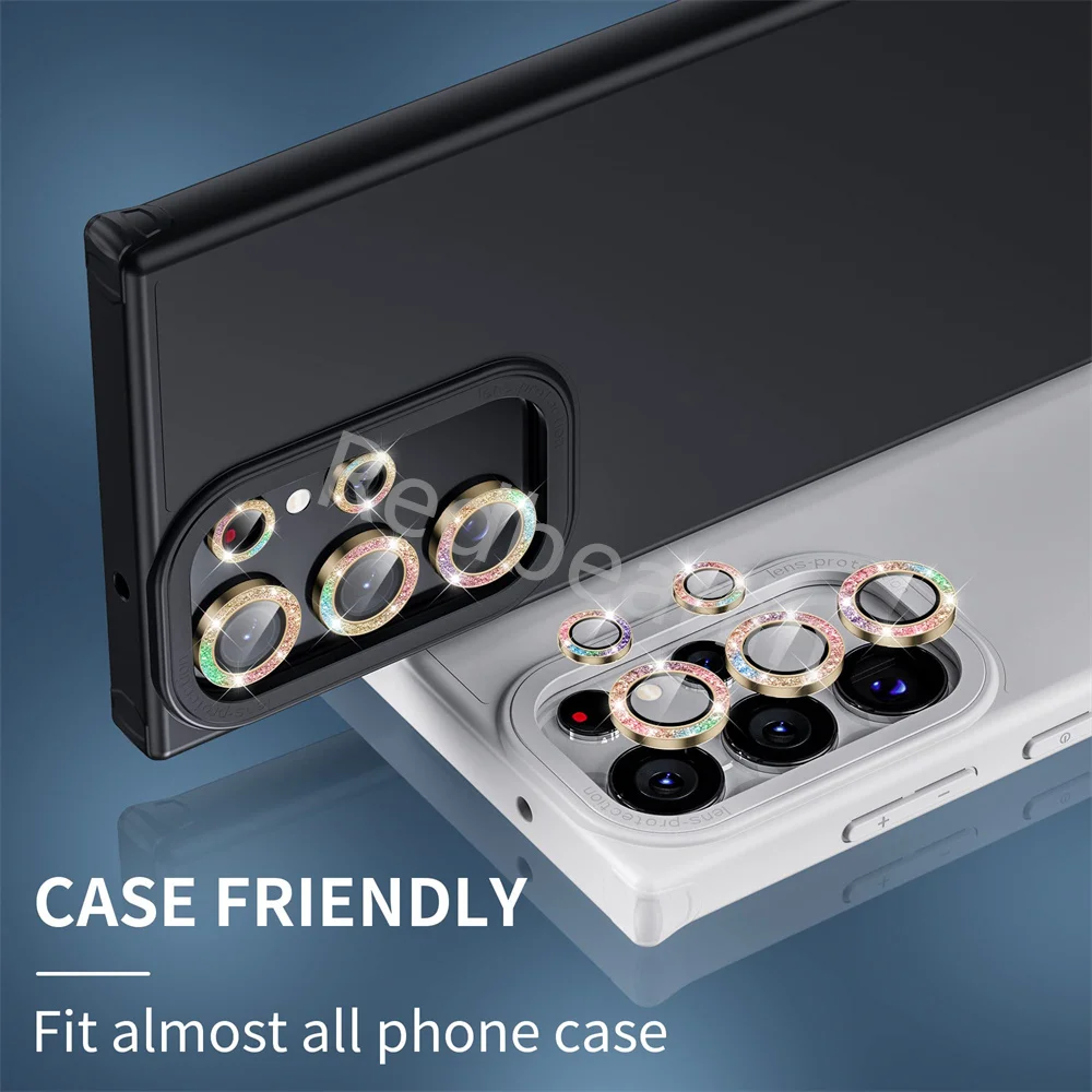 10pcs Glitter Diamond Lens Cover For Samsung S23 Ultra Camera Screen Protector Metal Lens Ring For Samsung S23 Plus Caps