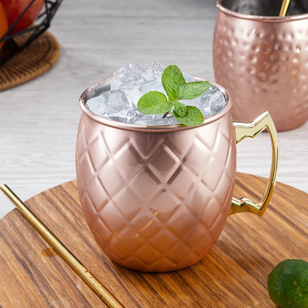 

550ml Moscow Mule Copper Mugs Metal Mug Cup Stainless Steel Beer Wine Coffee Cup Bar Tools Portable