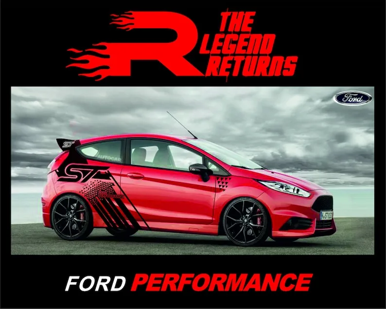 Комплект автомобильных наклеек Ford Fiesta ST Performance Pro Racing Decals Custom Whole Body Styling Quality Wrapping Vinyl Gunmeta.