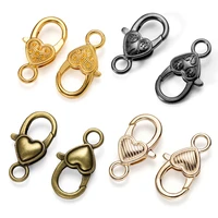 10pcslot 1427mm heart shape lobster clasp keychain clasp connectors for diy necklace bracelet chain jewelry making accessories