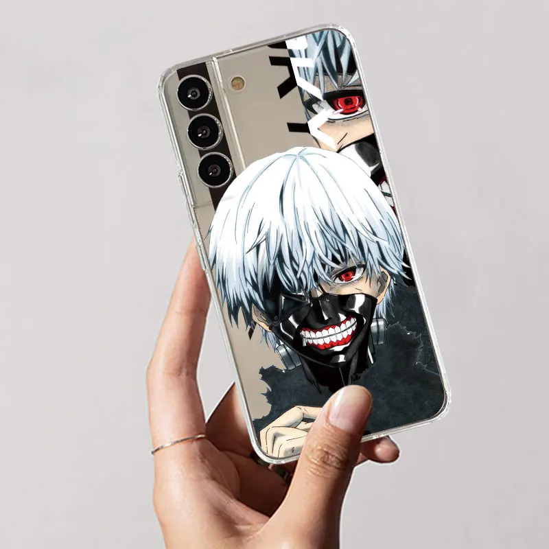 Фото Прозрачный чехол с аниме Токио Гуль для Samsung Galaxy S23 S22 S20 FE S21 S10 S9 Plus Note 20 Ultra 10 Lite, мягкий чехол для телефона из ТПУ №4