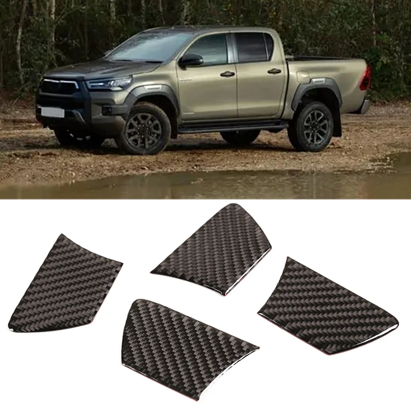 Для Toyota Hilux 2015-2021 углеродное волокно Автомобильная дверная ручка Чаша Крышка