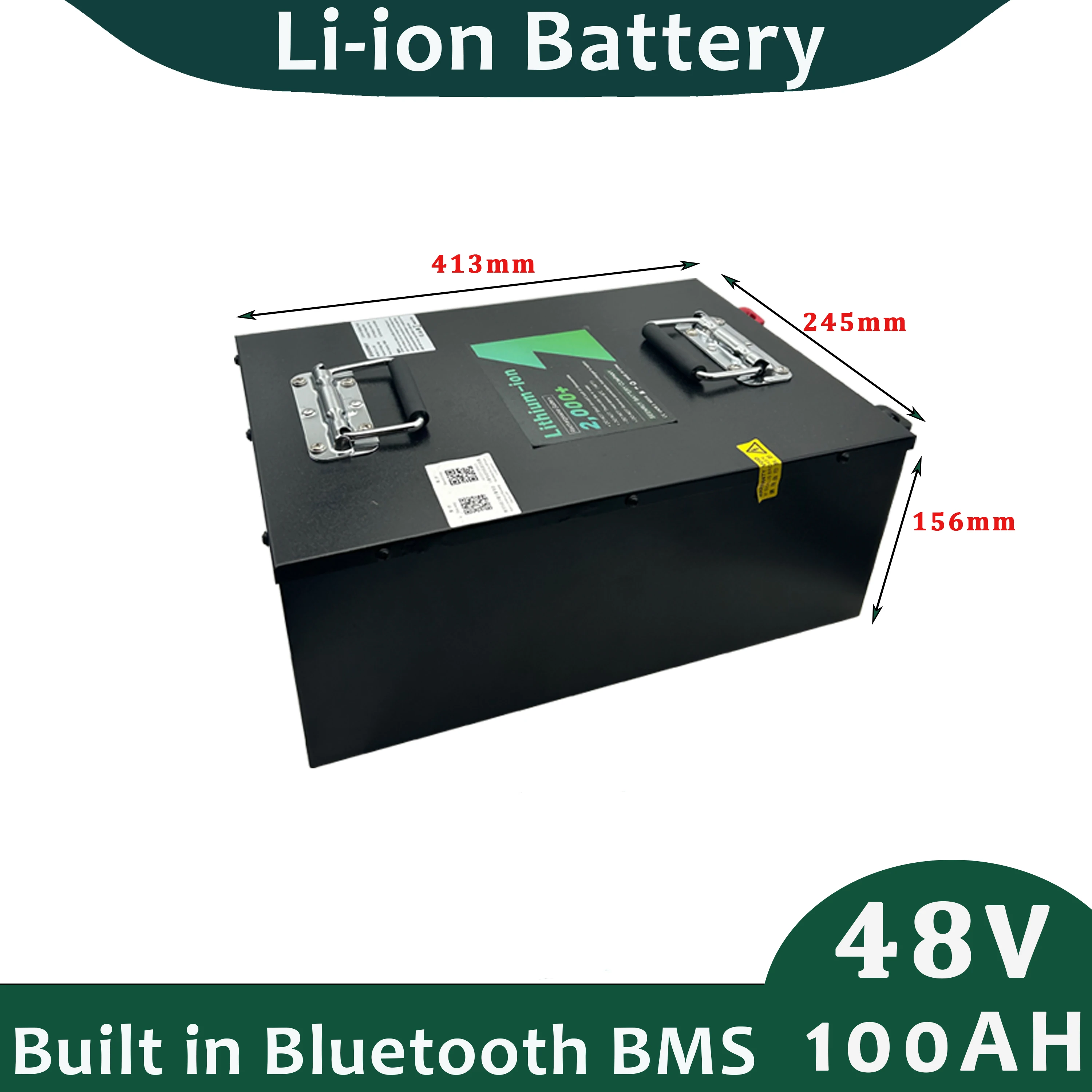 Литиевый аккумулятор 48 В 100 Ач 130 Встроенный Smart BMS с Bluetooth для солнечной батареи