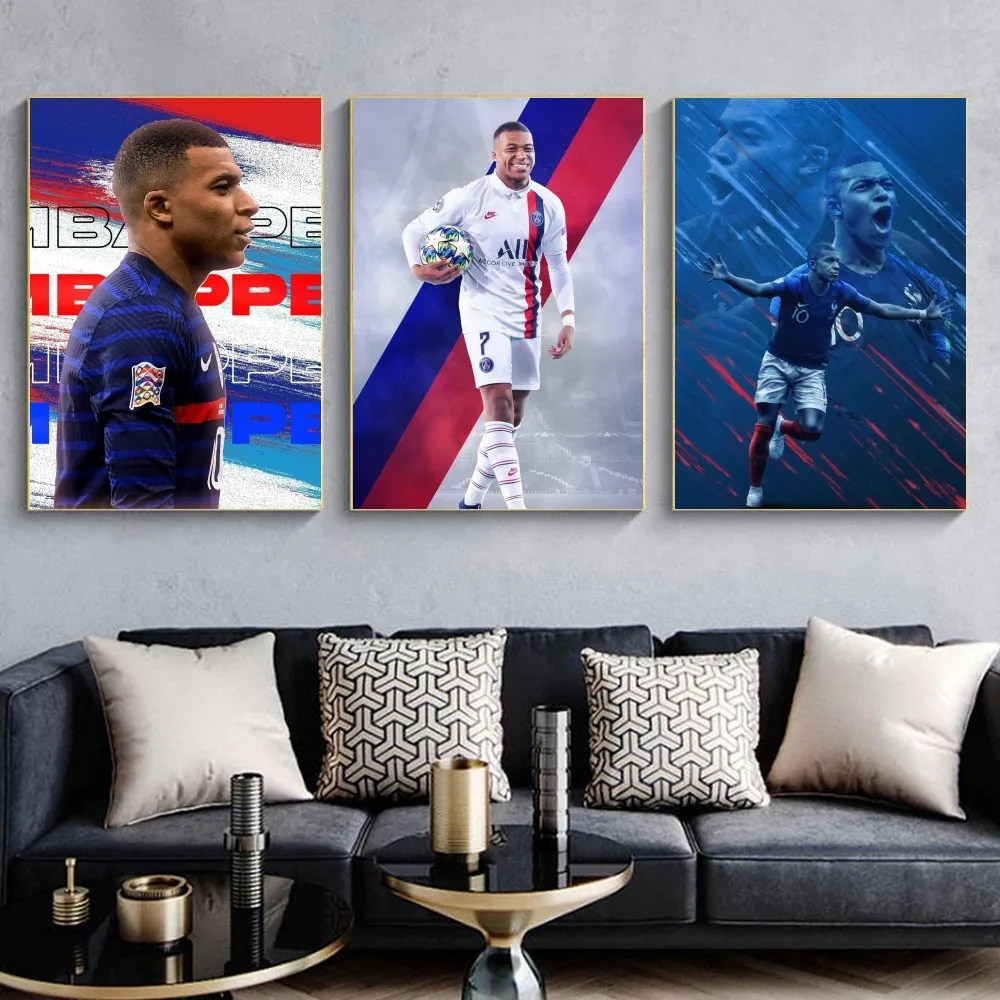 K-Kylian-M-Mbappe игрок футбольный постер самоклеящаяся художественная водостойкая