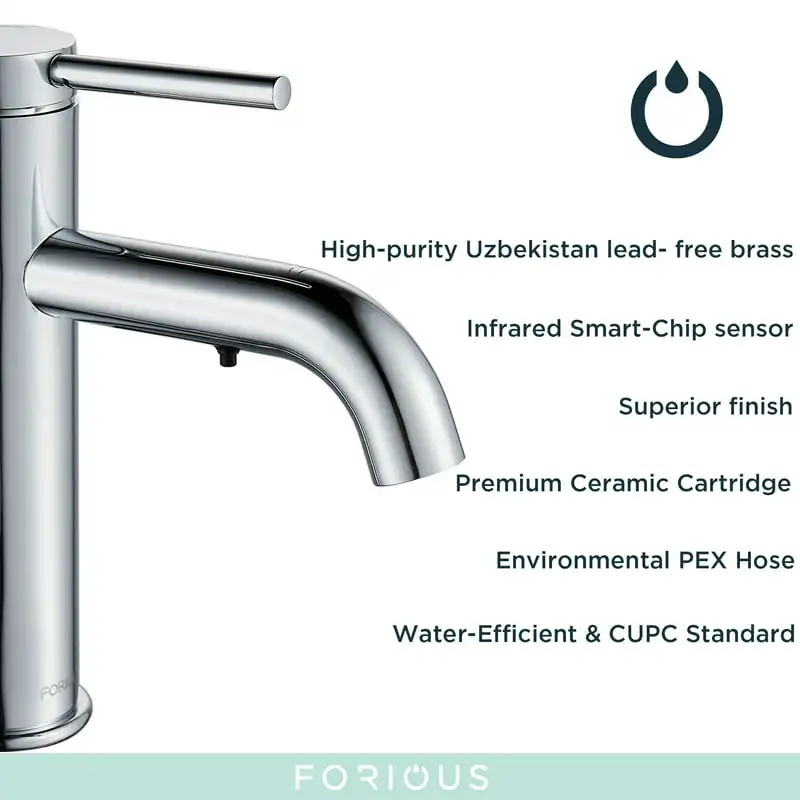 

Faucet with Single Hole Automatic Foam soap Dispenser Chrome in Bathroom