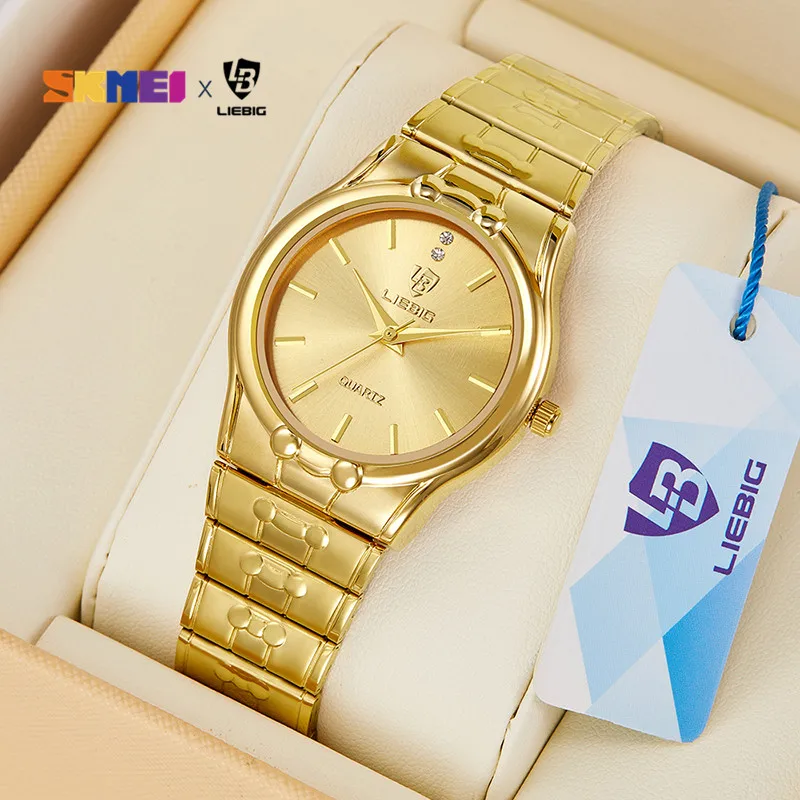 

Golden Luxury Luminous Quartz Watches Stainless Steel Male Female Wristwatch Waterproof Men Women Watch relogio masculino Clock