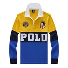 Рубашка-поло Tace  Shark Мужская с длинным рукавом, оригинальная брендовая Хлопковая полосатая рубашка-поло с вышивкой, дышащая повседневная