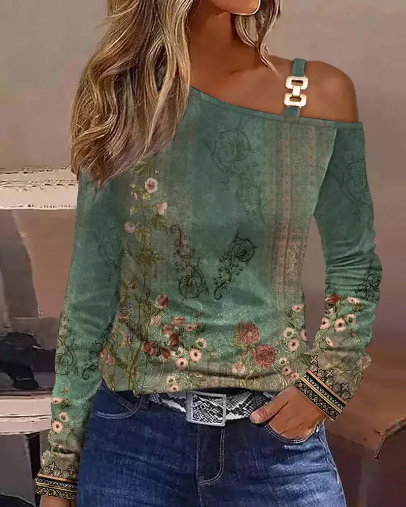 

2023 slanted shoulder button-down shirt for ladies