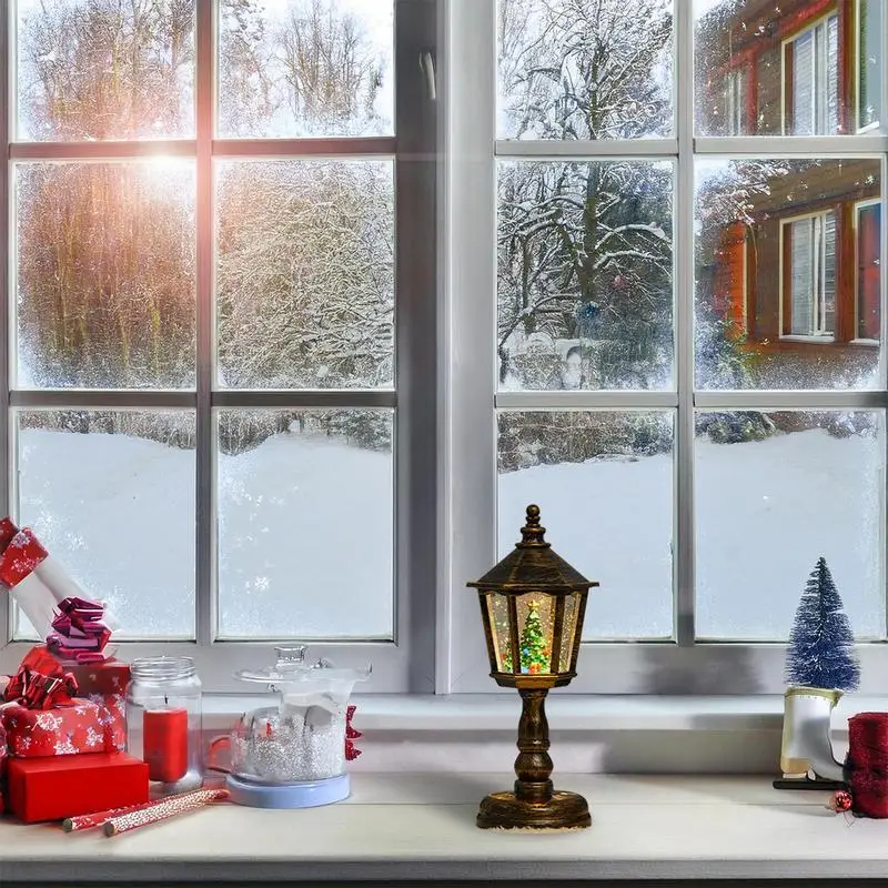 Фонарь в виде снежного шара Рождественский фонарь крутящийся Блестящий Снежный