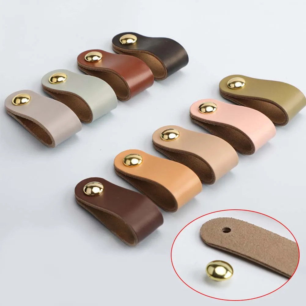 

Nordic Furniture Drawer Handle Knob Brass Cupboard Cabinet Handle Wardrobe Door Pulls Eco-Friendly Artificial Leather Knobs