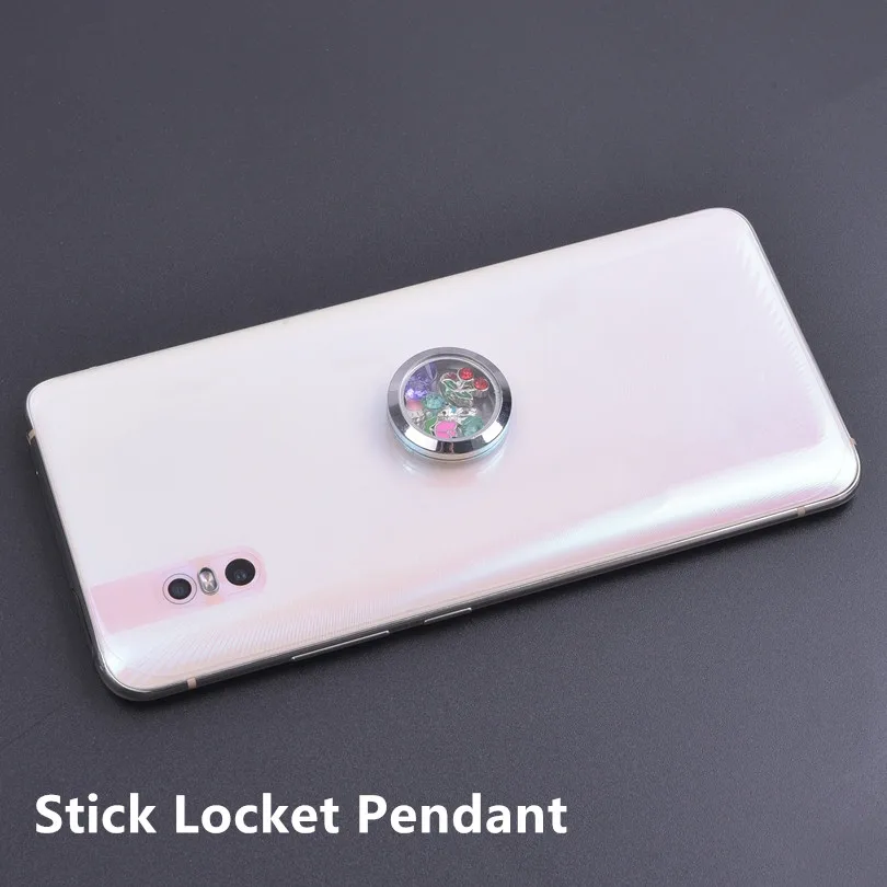 1Pc 25/30mm Round Glass Floating Memory Relicario Picture Stick Locket Pendant Fit Diy Mobile Phone Decoration Jewelry Wholesale - купить по