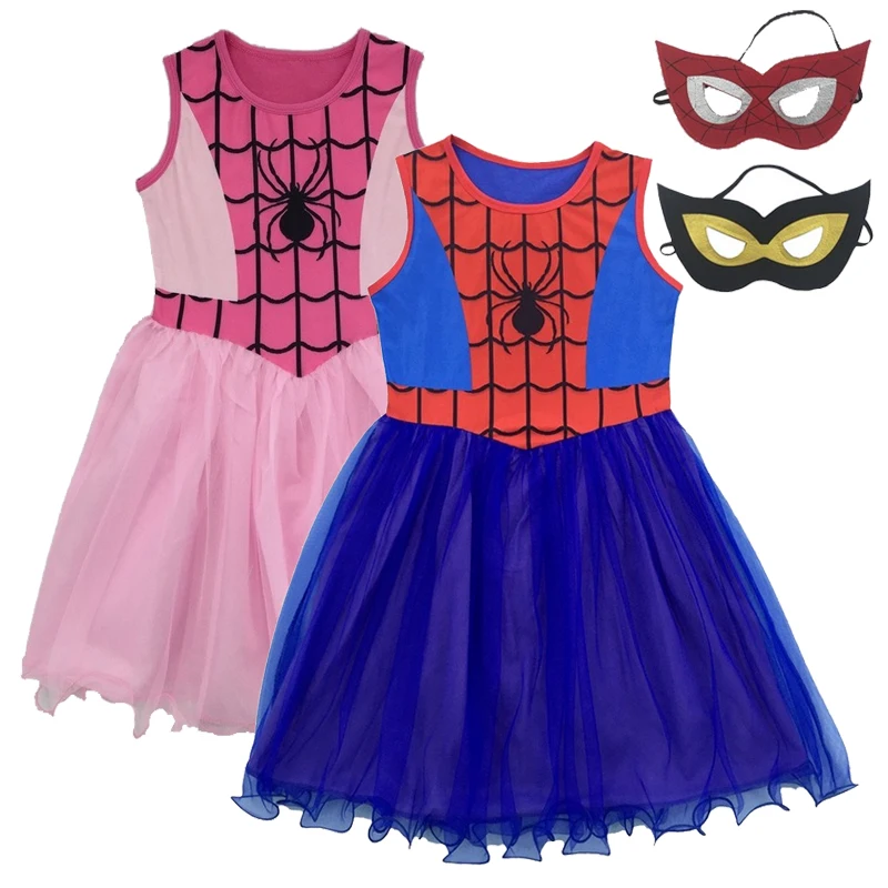 

Kids Clothes for Girls Marvel Spiderman Cosplay Dress Toddler Girl Christmas Outfits Halloween Little Girls Costume Pink Dress