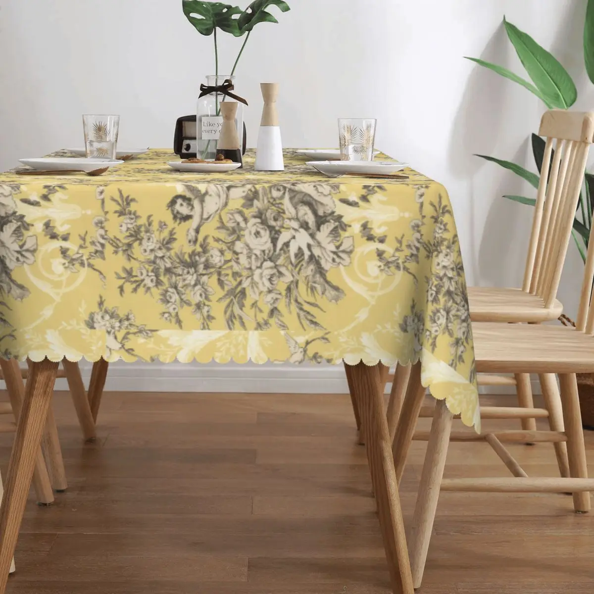 Прямоугольная винтажная скатерть французского интерьера под заказ маслостойкая