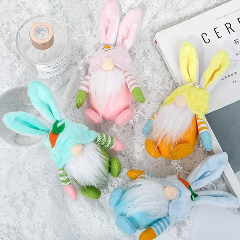 

1PC 2023 Easter Faceless Gnome Rabbit Doll Handmade Reusable Home Decoration Kids DIY Easter Cute Bunny Ornaments For Kids Gifts