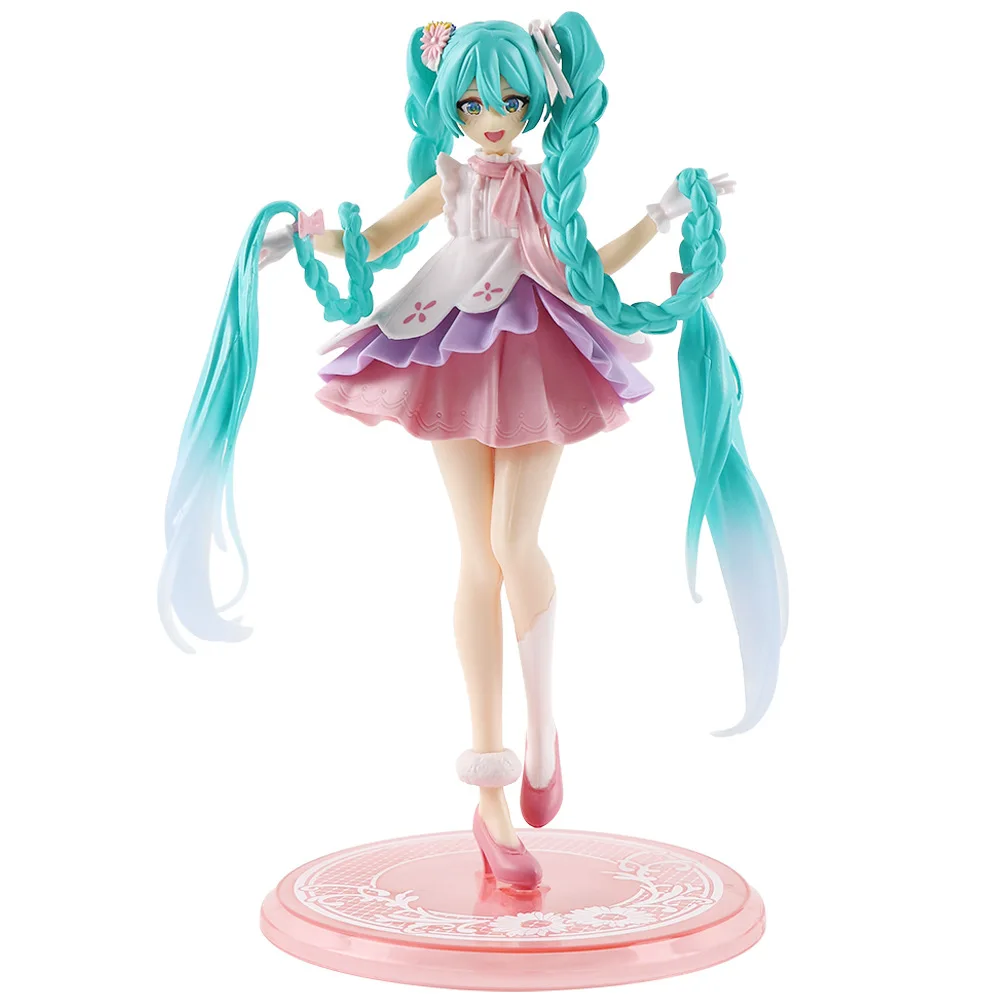 Фото Фигурки героев аниме Hatsune Miku, статуэтка виртуальной певицы манги, статуэтки, модели игрушек, украшение для компьютерного стола, кавайная игрушка в подарок №4
