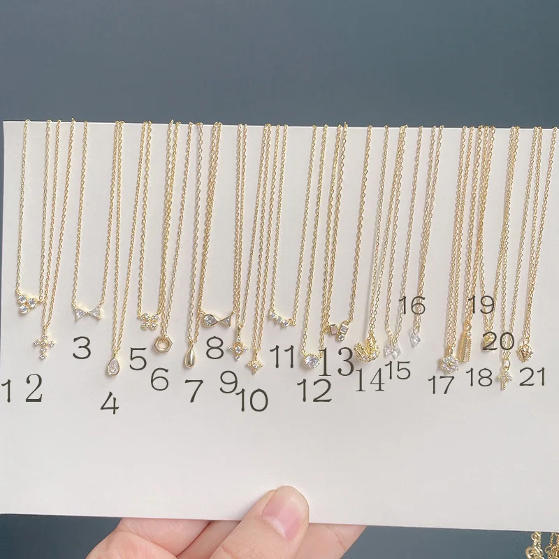 

Sweet Zircon Pendant Clavicle Chain Necklace For Women Korean Fashion 925 Sterling Silver Jewelry Female Wedding Accessories