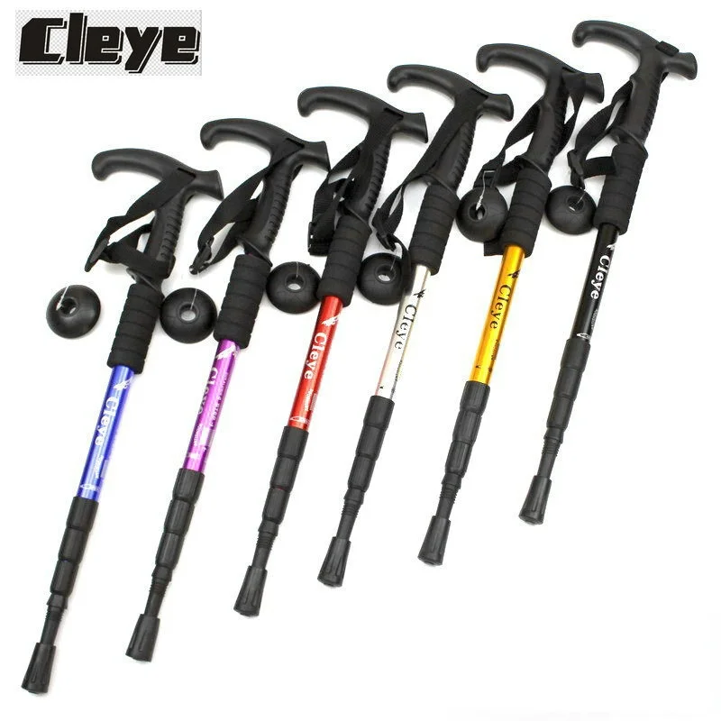 

Anti Shock Trekking Pole Ultralight Walking Sticks Adjustable Hiking Canes Telescopic Crutch Nordic walking sticks Walking cane