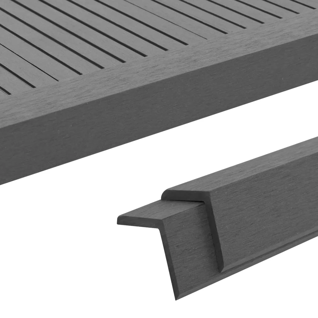 

5 pcs Decking Angle Trims, WPC Decking Boards & Tiles, Home Decoration Grey 170 x 4.5 x 4.5 cm