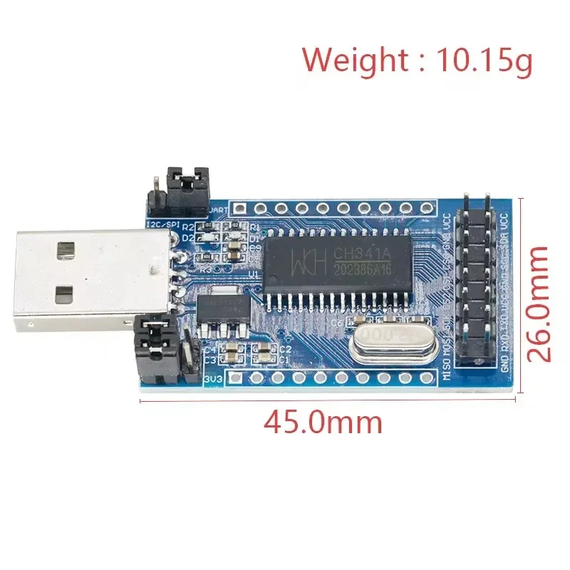 Фото Программатор CH341A USB-UART/IIC/SPI/I2C, преобразователь параллельного порта, модуль с индикаторной лампой состояния работы №2