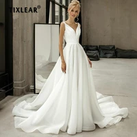 i od elegant a line wedding dress for women 2022 bride sexy backless v neck bridal gowns customize robe de mari%c3%a9 court train