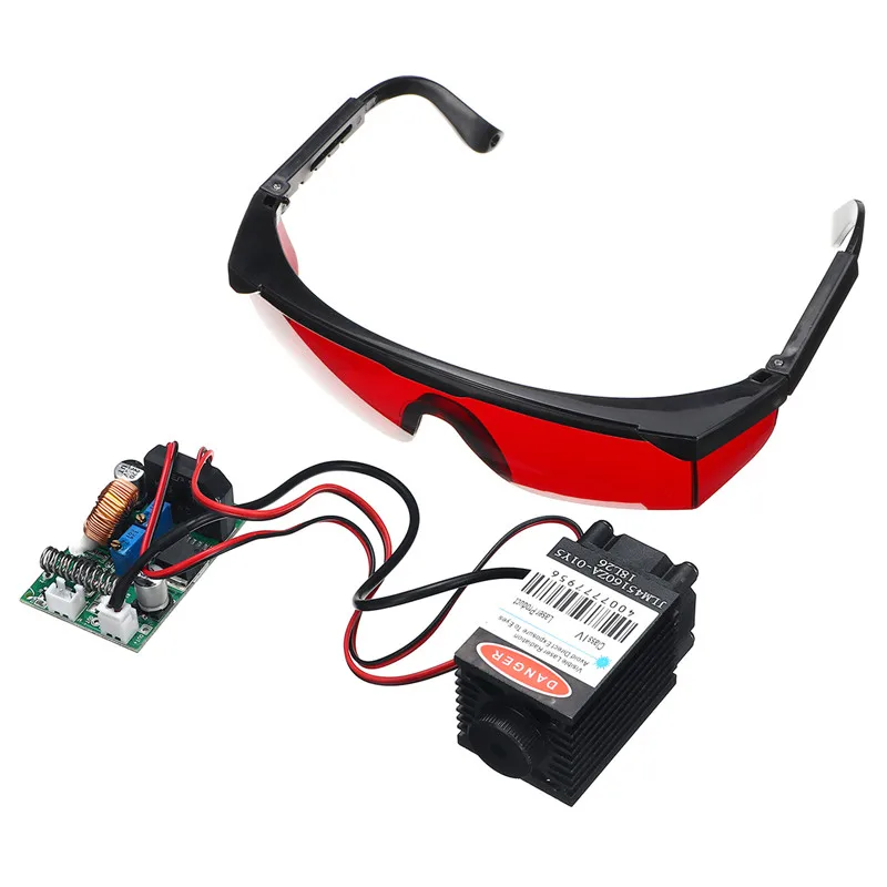 

450nm 2500mW High Power Focusing Blue Laser Module TTL 12V DIY CNC Cutting Laser Engraver Accessories + Goggles Laser Engraver