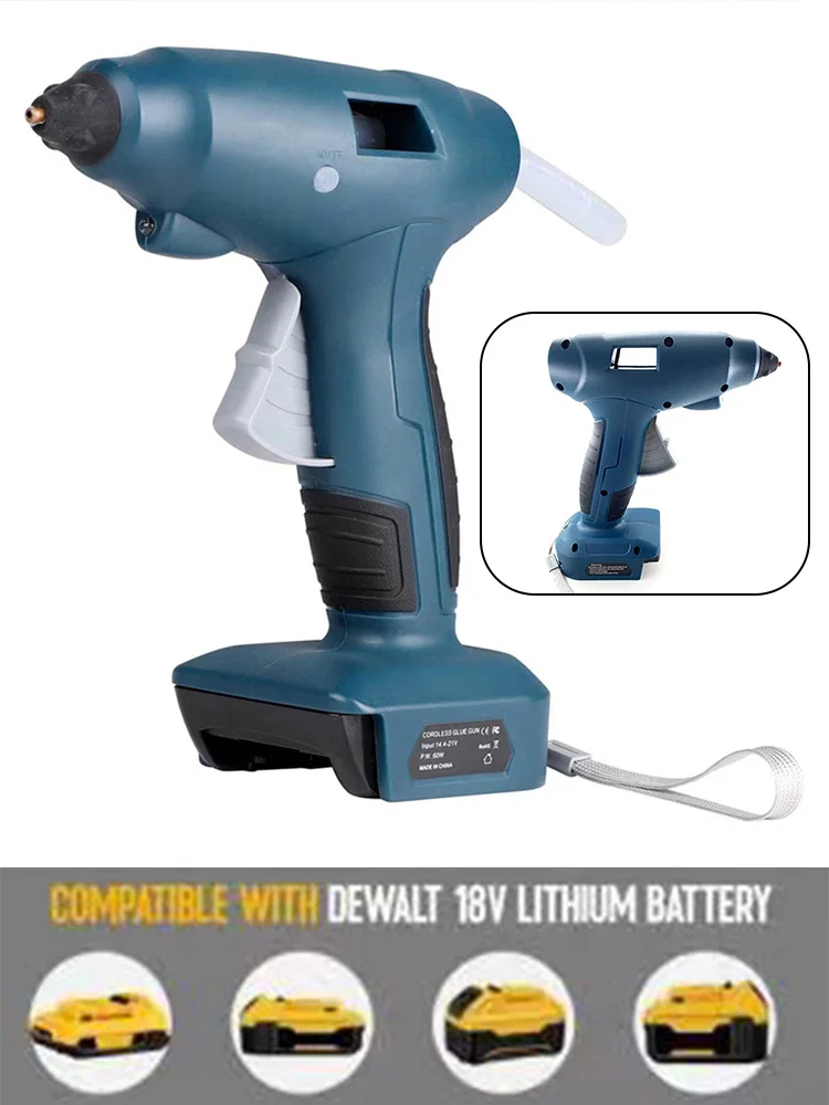 

14-21V 60W Electric Cordless Hot Melt Glue Tool For 18V Li-Ion Battery Tool For Glue Stick 11MM Repair Anti-slip Reinforcement