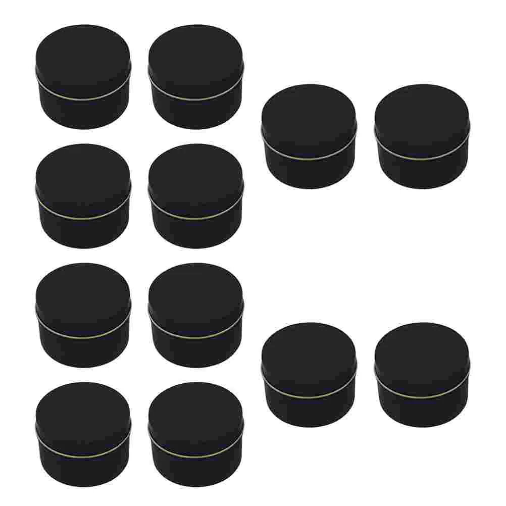 

12PCS Craft Tin Tea Jar Metal Container Decorative Tin Metal Storage Tin Metal Round Tin