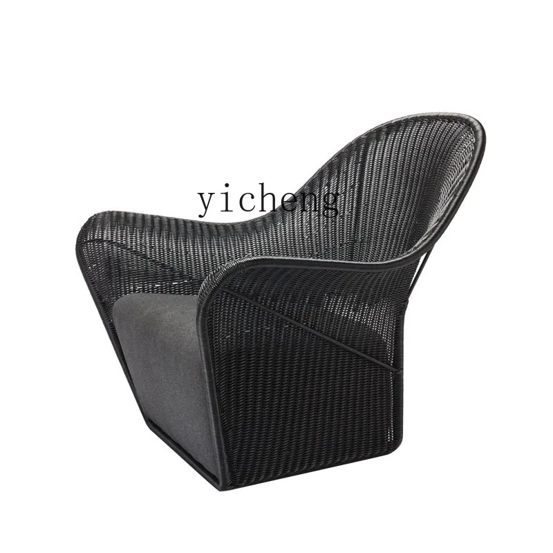 

ZK Outdoor Rattan Chair Bed & Breakfast Sofa Indoor Furniture Nordic Southeast Asia Rattan Arm Chair Balcony Leisure Chair