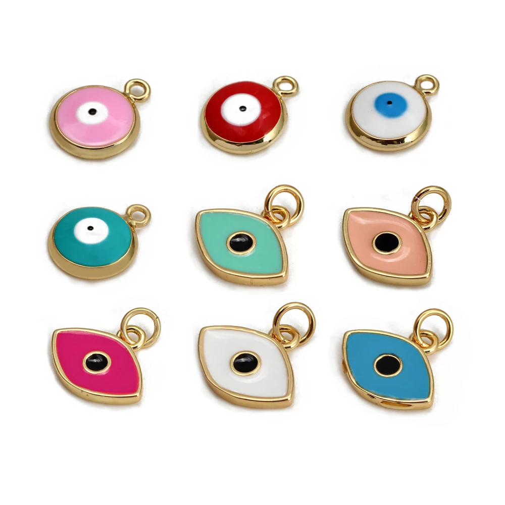 

Meibeads Dripping Oil Turkey Evil Eye Charm Pendant For Jewelry Making Fashion Necklace Bracelet Copper Diy Accessories 2pcs/lot