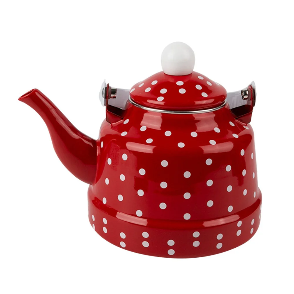 

1Pc Adorable Water Boiling Kettle Polka Dot Pattern Home Heating Water Kettle