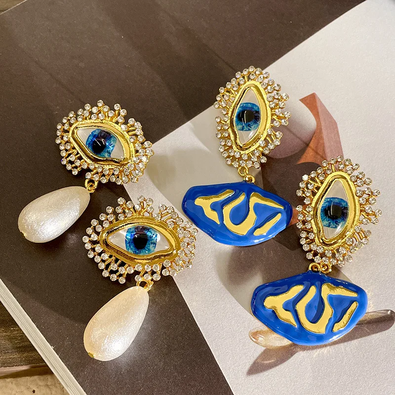 Висячие серьги для глаз из смолы женщин винтажные аксессуары в стиле барокко