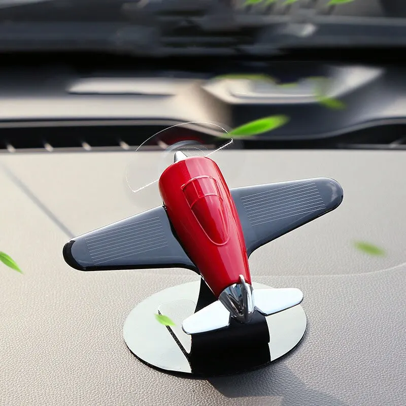 

Car Interior Accessories Solar Airplane Model Center Console Decoration Air Freshener Car Accessories