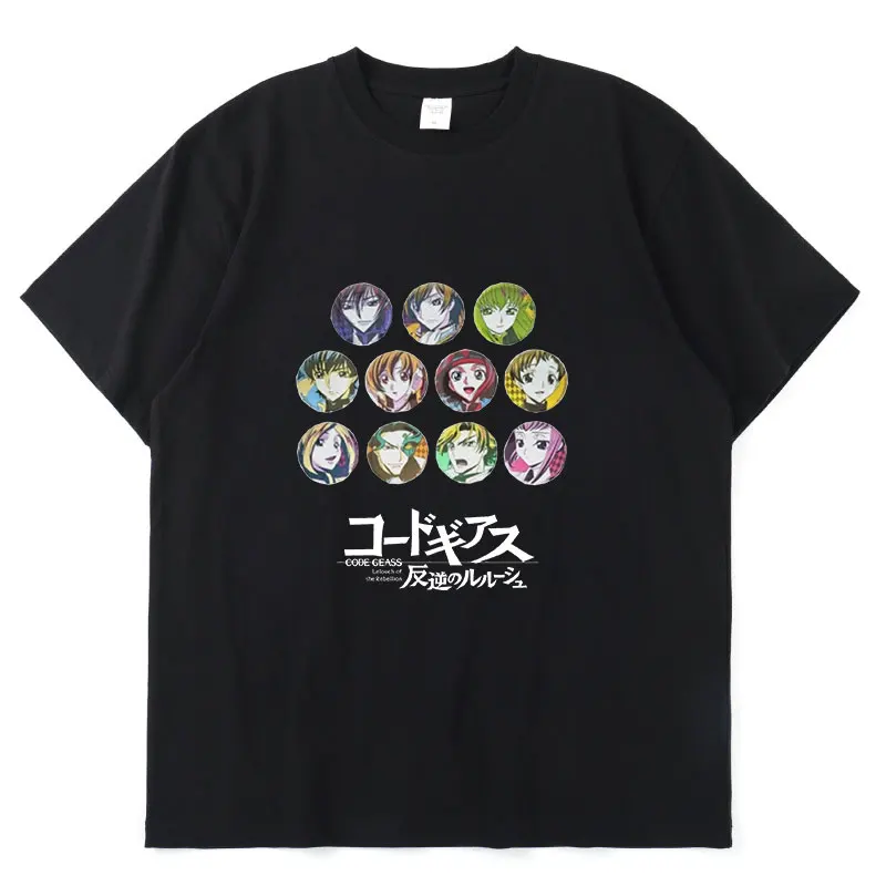 

Аниме код Geass Lelouch Lamperouge корейская модная популярная летняя хлопковая свободная простая повседневная парная футболка с коротким рукавом и п...