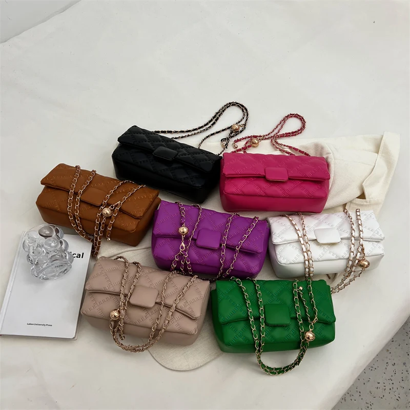High Quality Luxury Women Brand Plaid Quilted Crossbody Bag Fashion Chain Flap Messenger Bag For Women Versatile Fashion Trendy