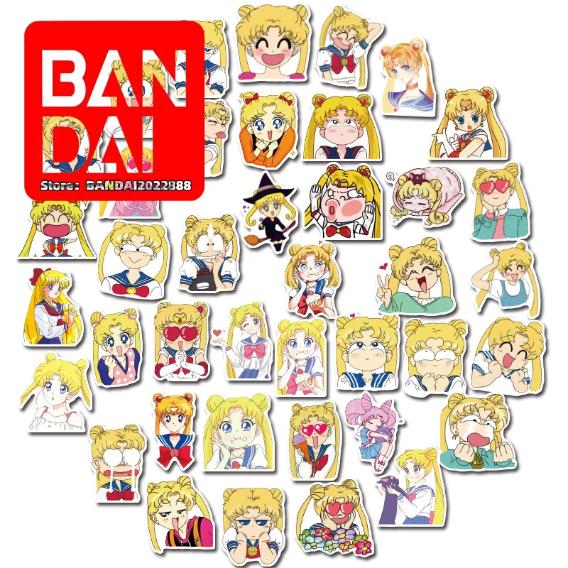 

40 Pieces of Sailor Moon s Children's Cartoon Cute Hand Account Sticker Package Girl Emoji s Wholesale