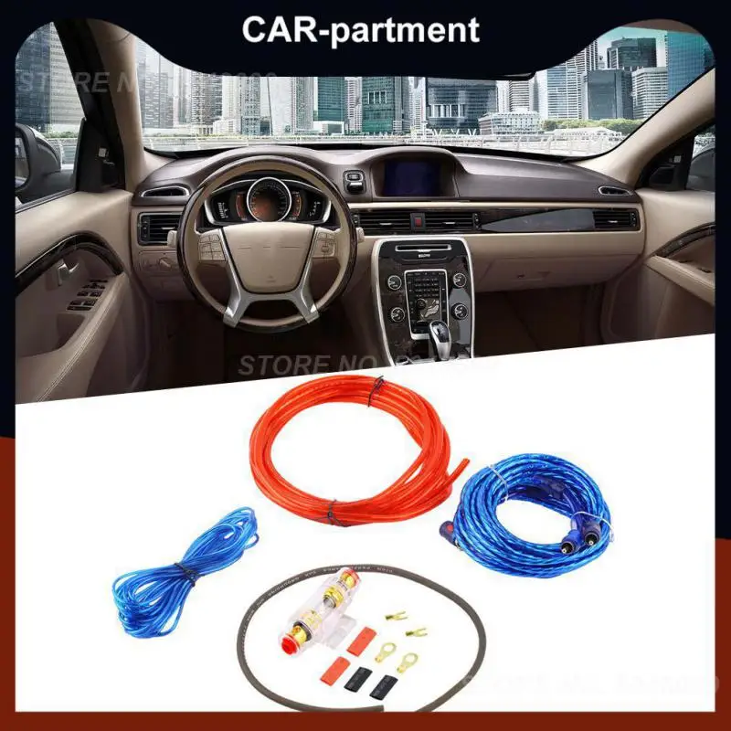 

800 Вт 8GA высокопроизводительный автомобильный аудиокабель, комплект для установки сабвуфера, динамика, держатель, клеммы, проводной кабель