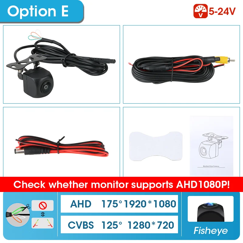 

Srnubi 1920x1080P Автомобильная HD AHD камера заднего вида 170-градусный объектив «рыбий глаз» Starlight ночного видения HD Универсальный автомобильный задний просмотр