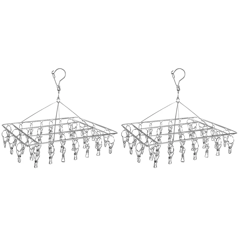 

2 шт., прямоугольная вешалка для белья, 30 колышек