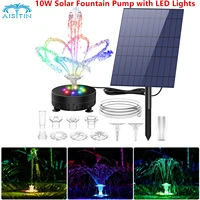 aisitin 10w solar fountain pump with led lights solar powered water fountain pump with 7 double sprayer nozzles floating pool