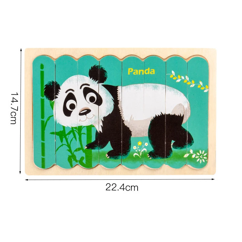 Двусторонняя игрушка-пазл 3D деревянный материал Монтессори Детский пазл