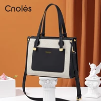 cnoles fashion square women handbag shoulder bag geometry rose pattern large capacity crossbody bags shopper bag