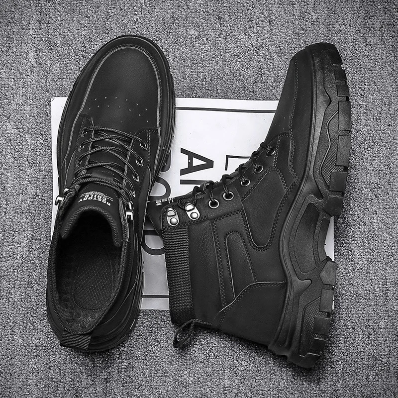 

Autumn New High Top Work Shoes for Men Platform Ankle Boots Fashion Quality Martin Boots Outdoor Booties Zapatos De Hombre