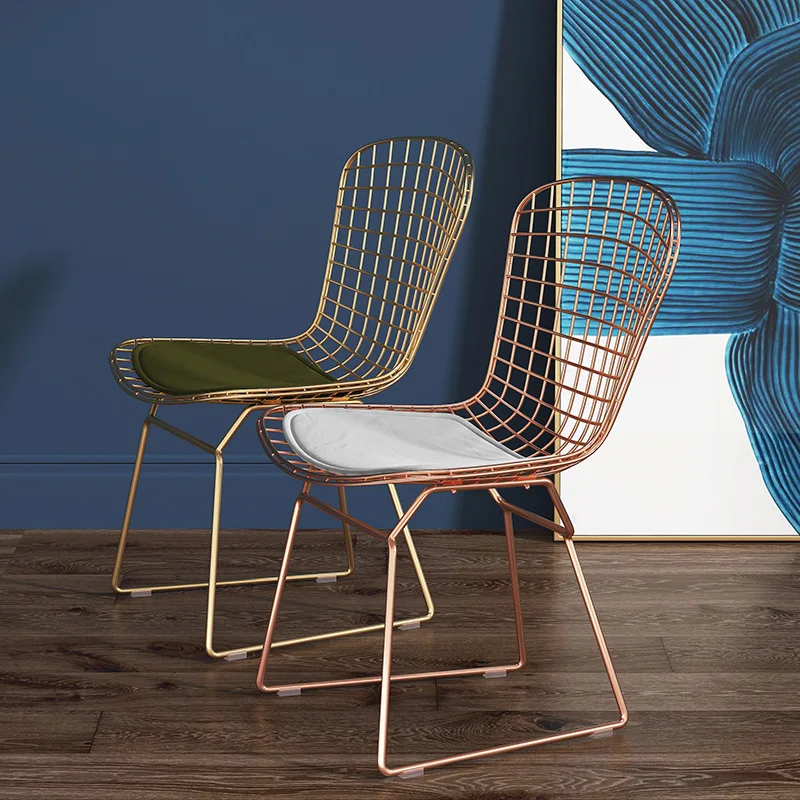 Northern Wind Ins Mesh Chair Web Celebrity Hollow Out Golden Chair Chair Stool, Wrought Iron Creative Household Of Dress