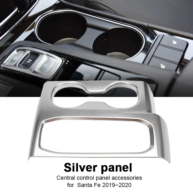 

Car Central Control Gear Shifter Panel Cover Trim Central Control Water Cup Holder Frame for Hyundai Santa Fe 2019 2020